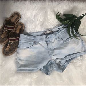 Levi Jean Shorts Cut-offs Fringe Booty Shorts Apple Bottom Sz 7 Juniors